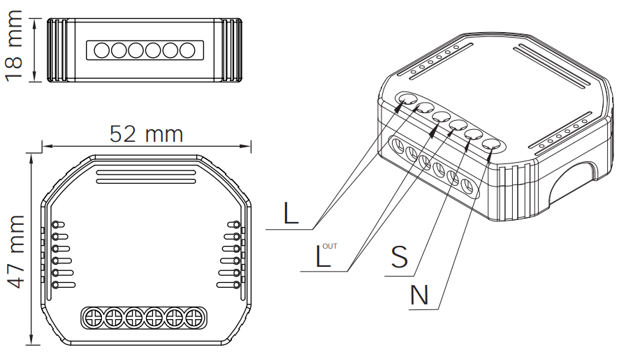 Présentation du micromodule variateur de lumière ZigBee Moes ZM-105-MS